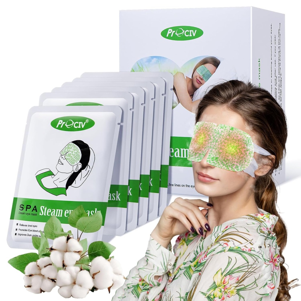 16 Pakker Steam Eye Mask, Varm Eye Compress for tørre øjne Søvnmaske, Hot Auto Opvarmet Eye Masker Afslappende poster til kvinder Fugtig varme for øjne Lindrende Eye Træthed, Disable Eye Mask for SPA Essentials