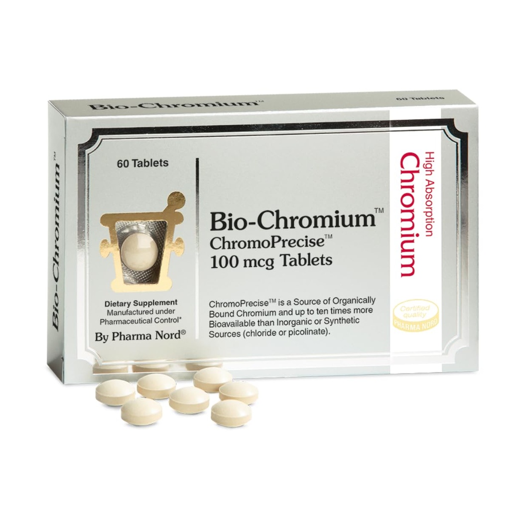 Bio- Chrom 100mcg Mex124; 10x Bedre Absorption Mex124; Patenteret Formel til forebyggelse af Cravings Mex124; ChromoPrecise Organic Chrom Supplement Mex124; Fremstillet efter farmaceutiske standarder (60)