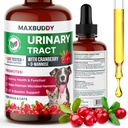 MaxBuddy Natural UTI Treatment Support - Cranberry Urinary Tract Infection Care & Prevention Assistance for Cats and Dogs - Nyre & Bstige Wellness Supplement Drops - Støtte til Urin Flow