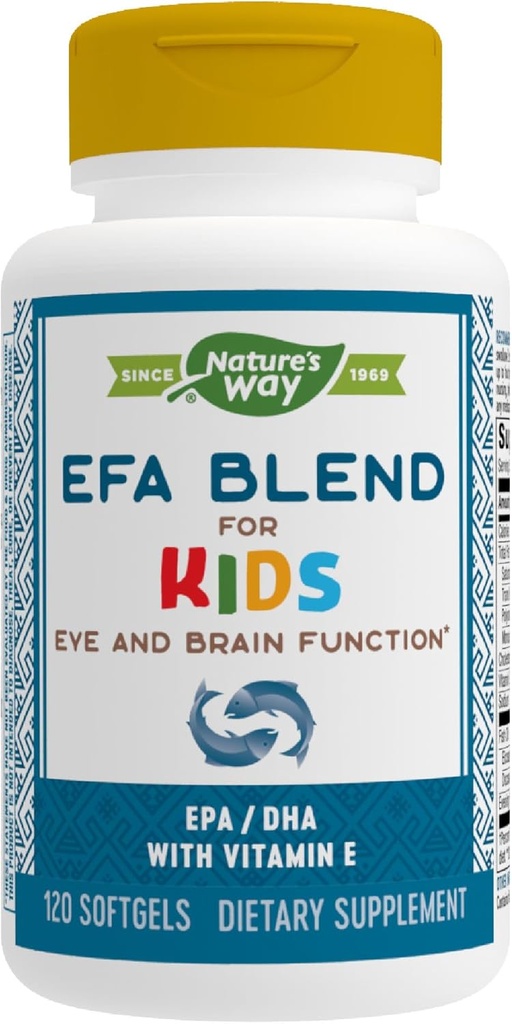 Nature 's Way EFA Blend for børn med E-vitamin, understøtter øje og hjerne funktion *, 120 Softgels