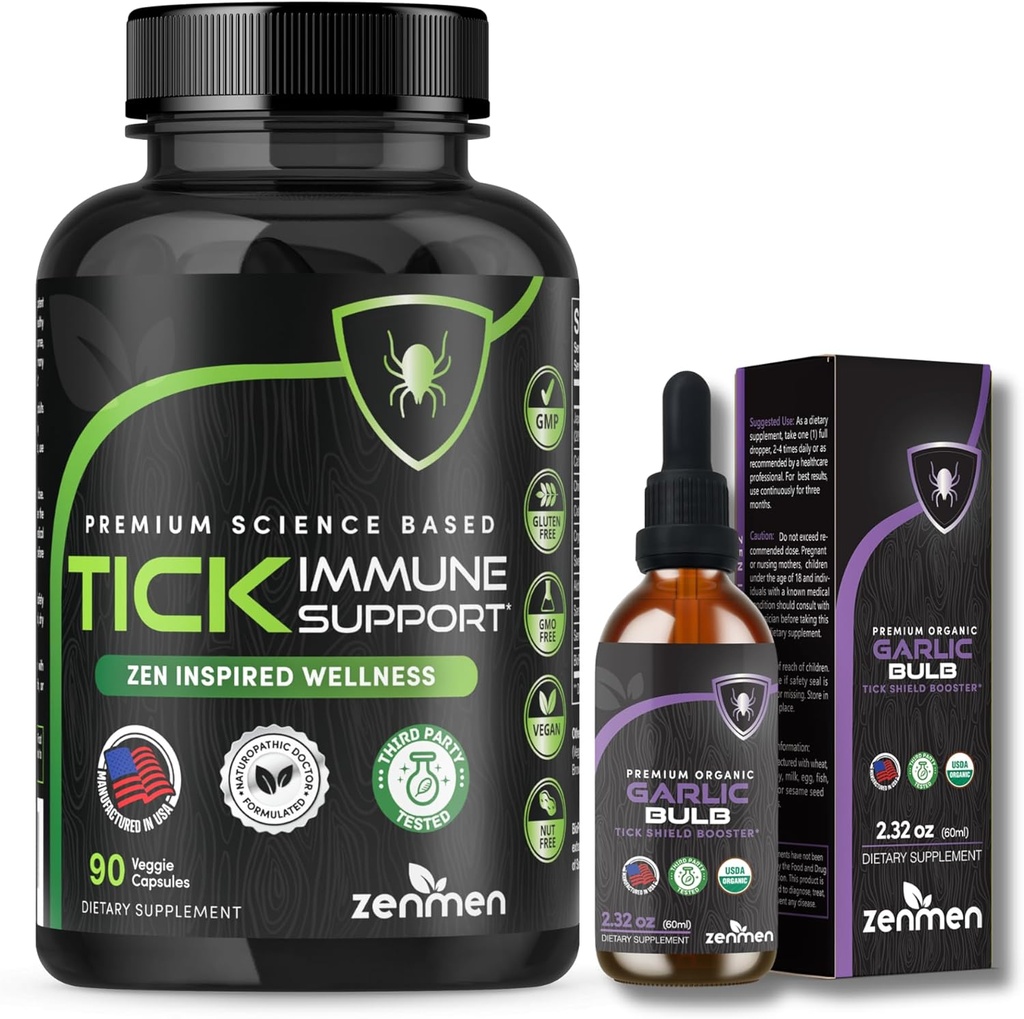 Zenmen immunstøtte Bundle: Tik immunstøtte og hvidløg tinktur