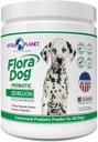 Vital Planet - Flora hund probiotisk pulver supplement med 20 Millioner kulturer og 10 Proteser, Høj Potency Immun og fordøjelsesstøtte Probiotika til hunde, 3.92 oz., 111 Bedste, 30 Servere