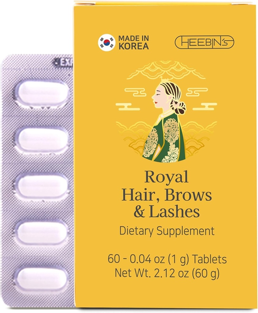 Heebin 's hårvækst Kosttilskud med Biotin 4000 mcg, DHT Blocker og Collagen, til hårtab, spiring og vækst, 60 tabletter, 2 måneders forsyning
