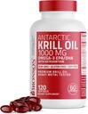 Bronson Antarctic Krill Oil 1000 mg med Omega- 3s EPA, DHA, Astaxanthin og Phospholipider 120 Softgels