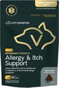 VetriScience Veterinary Strength Allergy & Itch Support Chews - Sæsonbestemt Allergy Support Supplement til Kæledyr - Kæledyr Skin Følsomhed Support - Katte & Hunde - Duck Flavor - 60 Chews