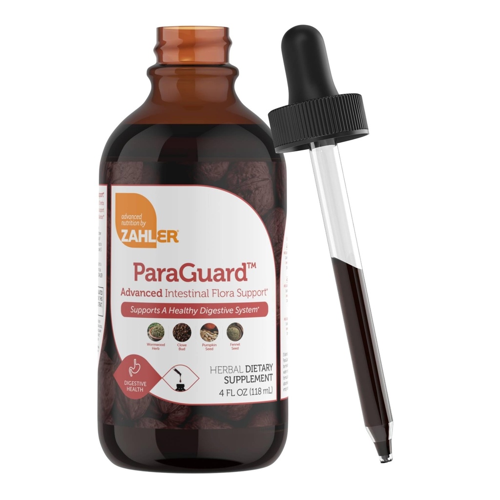 Zahler - ParaGuard Liquid Drops - Gut Health Supplement - Formel har Wormwood, Hvidløg Bulb, Græskar frø, Clove & Mere - Naturlig støtte til mennesker - Certificeret Kosher (4 Oz) (4 oz., Drop)