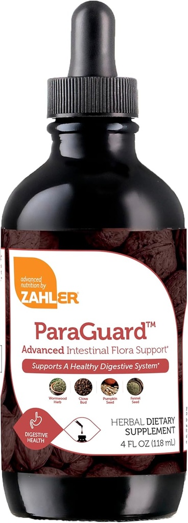 Zahler - ParaGuard Liquid Drops - Gut Health Supplement - Formel har Wormwood, Hvidløg Bulb, Græskar frø, Clove & Mere - Naturlig støtte til mennesker - Certificeret Kosher (4 Oz) (4 oz., Drop)