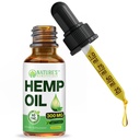 NATURE STØTTEMODTAGERE Økologisk Hamp Oil Extract Drops, 300mg - Omega Fedtsyrer 3 6 9, Non- GMO Ultra- Pure CO2 Udtrukket