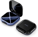 Lille pillekasse, rejsepilleboks, transportabel pilleorganizer, pillebeholder til lomme 4 afdelinger, Daily Compact Travel Medicine Holder for Vitaminer Medicin (sort)
