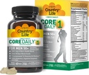 Country Life CORE Daily-1 Multivitamin til mænd 50 + - Gluten- Free, Energistøtte med koenzymerede B Vitaminer, Probiotika, Hele fødevarer og fordøjelsesenzymer, Certificeret Gluten Free, 60 tabletter