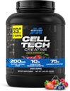 MuscleTech Creatine monohydrat pulver - Cell- Tech Creatine Powder Post Workout Inddrivelse drik, Muscle Builder & Musclebuilding Creatine supplement - Frugt Punch, 6 lbs (56 Serv) - Packaging May Vary