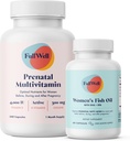 FullWell prenatal Vitamin + DHA; Omega 3 Fiskeolie med DHA & EPA til brain Development & Nervesystemet Support Vital Nutrients against 124; Diætian- formuleret, Non-GMO, 3. part Testet, 30 Servere