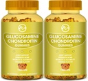 Glucosamin Chondroitin Gummies med MSM - 1500mg ekstra styrke til fælles støtte, immunforsvar - for voksne, mænd og kvinder, 60 Greve, pakker af 2