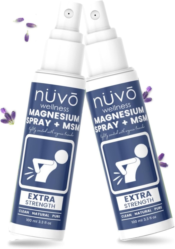 Magnesium Oil Spray med MSM - Let scented med Lavendel - Produkt fra Canada (100 ml (pakke med 2))