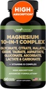 Gade Nutrition Magnesium Complex 10 i 1 - Glycinat, Citrat, Malat, Oxide, Taurat, Aspartat, Gluconat Ascorbat Lactate Carbonat Zink Kobber Mangan & Vitaminer (90 Tæl (pakke med 1))