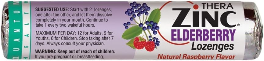 Thera Zinc Elderberry Lozenges, 14 Count (Pack of 12)