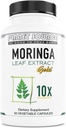 Moringa Leaf Gold Extract 10X - A-vitamin, B-vitamin, C-vitamin, D-vitamin, E-vitamin og mineraler - Antioxidanter - Naturlig energi, Metabolisme, immunforsvar - 60 Grev Veggie kapsler