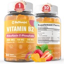 Vitamin B2 Gummies Б124; Riboflavin 400mg med Magnesium & CoQ10 til migræne Relief & Hovedpine Relief