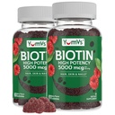 Yumvs Biotin Gummies 5000mcg - Luscious Raspberry Flavor - Thicker Hurtigere hårvækst Gummies for kvinder eller mænd - Hår, Hud & Nails Vitamin - Hår Gummies - Vegetarisk Biotin Supplement (60 Ct., 2pk)