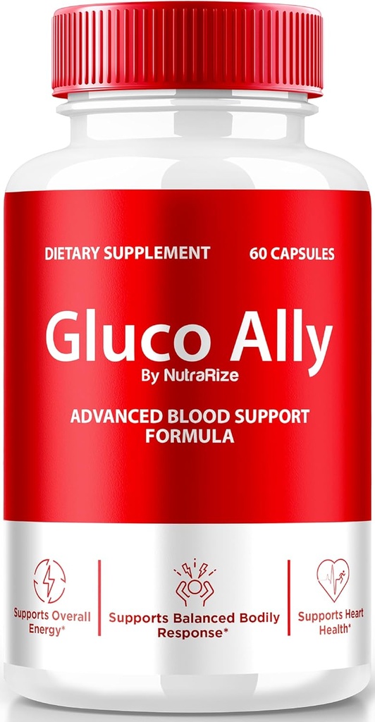 NutraRize Gluco Ally kapsler, officielle GlucoAlly piller, Omfattende blodstøtte Formel, Alle naturlige supplement til at opretholde sunde niveauer, Premium Gluco- Ally Capsulas anmeldelse (60 kapsler)