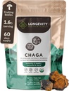 Longevity Botanicals Organic Chaga Mushroom Extract Powder 100g | Concentrated 10:1 Ratio | 100% Fruiting Bodies | Inonotus Obliquus Natural Supplement for Immune Function, Antioxidants & Vitality