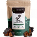 Longevity Botanicals Organic Chaga Mushroom Powder Supplement Extract 100g | Inonotus Obliquus Fruiting Body | ≥10% Beta-D-Glucans | 60 Servings of 1,660mg | Supports Antioxidant & Immune Wellness