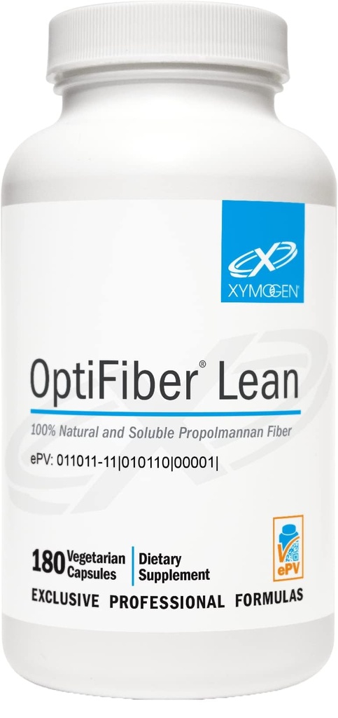 XYMOGEN OptiFiber Lean, Daily Fiber Supplement piller - 100% Natural Opløselige Propolmannan kostfibre - Support fordøjelse, Satiety & Regularity - tjener som en Prebiotic (120 kapsler)
