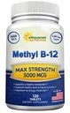 aSquared Nutrition Vitamin B12- 5000 MCG Supplement med Methylcobalamin (Methyl B- 12) - Max Strength Vitamin B 12 Support to Help Boost Natural Energy, Benefit Brain & Heart Function - 120 tabletter