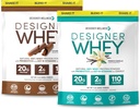 Designer Wellness, Designer Whey 2lb Fransk Vanilla og 2lb Gourmet Chokolade Bundle