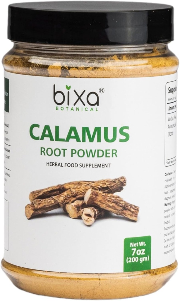 bixa BOTANIAL Calamus Root - Naturlig rodpulver til Gut Health and Focus Support - Vegan, Non- GMO, dampbehandlet, Gluten Free Herbal Supplement - 7 oz