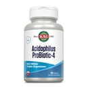 KAL Acidophilus ProBiotic-4, 500 Millioner CFU 'er, Fire Probiotiske Strops, Probiotika for kvinder og mænd, Fryse Tørret, L. acidophilus, L. bulgaricus, S. termophilus, B. bifidum, 100 Servere, 100 VegCaps