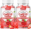 softbear CoQ10 Gummies 400mg Coenzym Q10 Supplement for voksne, High Absorption coq10 Plus Omega-3, Magnesium, vitamin B3 & zink til cellulær energi & antioxidant, Strawberry Flavor 120 Count