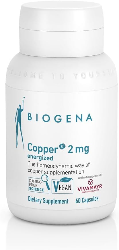 Biogena Copper 2 mg Energieret - i Den Nemt Absorberet og Godt Tolereret Citrate Form - 60 Kapsler