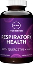 MRM Respiratory Health against 124; med Quercetin + NAC against 124; Understøtter lever & Mitochondrial Health against 124; Vegan + Non- GMO + Gluten Free against 124; 30 Serveringer