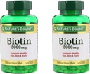 Sæt af 2 Nature Bounty ® Biotin 5000 mcg, 150 Softgels