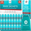 Medi Grade Sinus Rinse Packets - Nasal Rinse Essentials Kit på 130 x salt pakker og praktisk opbevaring pose - Nyd efpropless nasal vanding hjemme eller på farten med vores Neti Pot salt pakker