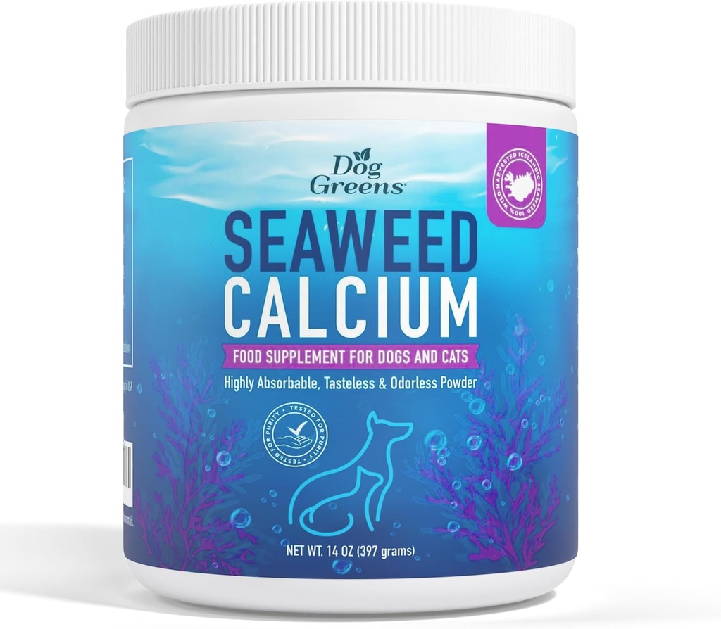 Seaweed Calcium til kæledyr, Vet Anbefalet, Testet for renhed, 14 Ounces, Tidligere Nature bedste Seaweed Calcium, 1 pakke