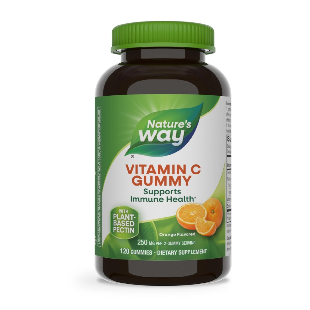 Nature 's Way Vitamin C Gummies, Support immunforsvar *, Antioxidant, 250 mg per 2-gummy Serving, Gummy Vitamin, Orange Smagen, 120 Gummies