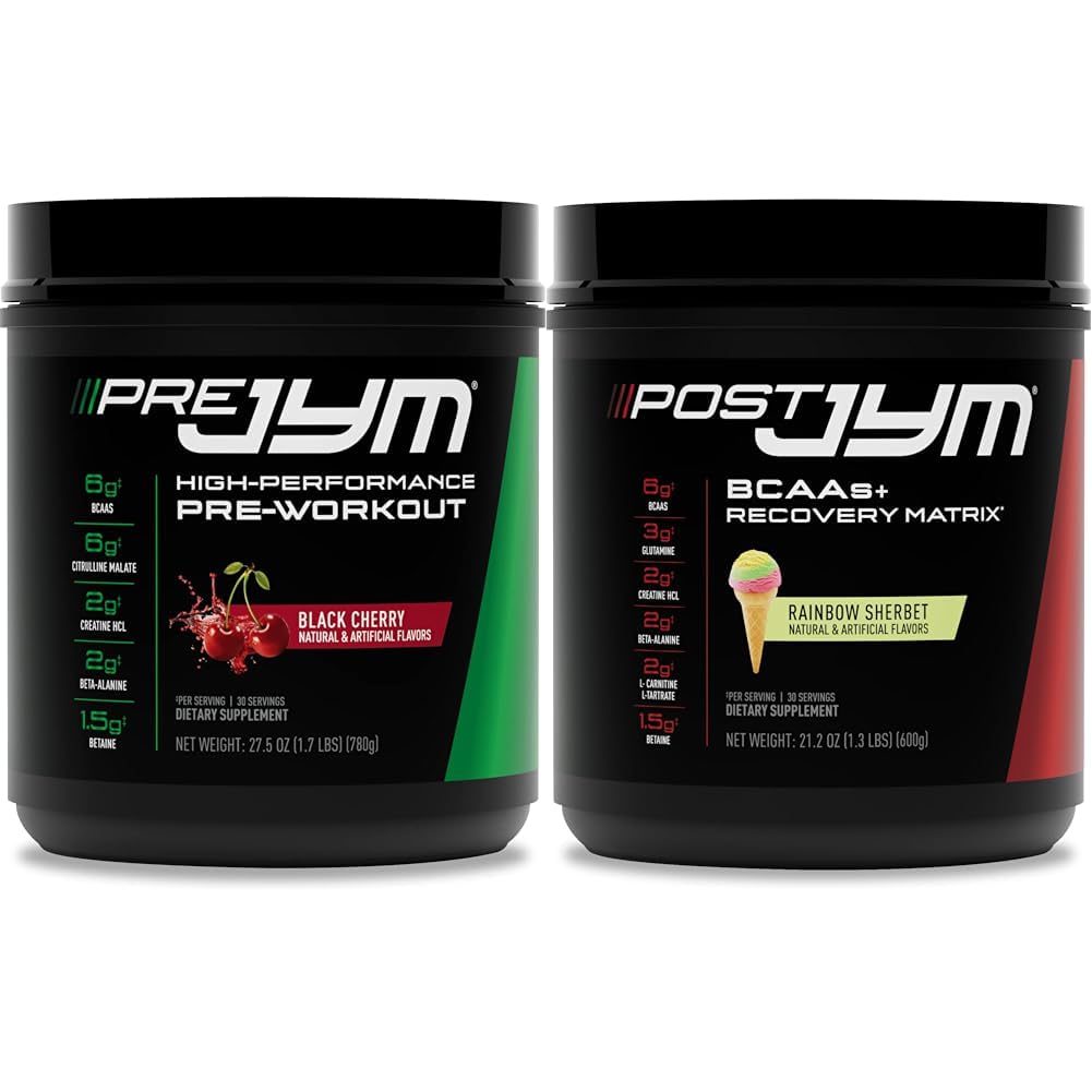 PRE JYM 30 Black Cherry & Post JYM Rainbow Sherbert Post- workout 30 Servere Muscle Inddrivelse drik