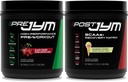 PRE JYM 30 Black Cherry & Post JYM Rainbow Sherbert Post-Workout 30 Servings Muscle Recovery Drink