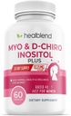 Myo & D- Chiro Inositol Plus Supplement Blend, Hormonal Balance, sund ovulation og samlet wellness støtte til kvinder, fertilitet og graviditet sundhed, 60 kapsler