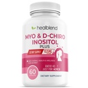 Myo & D- Chiro Inositol Plus Supplement Blend, Hormonal Balance, sund ovulation og samlet wellness støtte til kvinder, fertilitet og graviditet sundhed, 60 kapsler