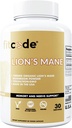 fitcode Organic Lions Mane Mushroom Supplement - Lions Mane Mushroom Capsules Nootropics Brain Support Supplement til Focus Memory Clarity og Immunity Support Lions Mane Supplement