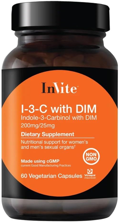 Invite Health - Indol 3 Carbinol 200 mg med DIM (I- 3- C) - 30 Day Supply (2- Pack)