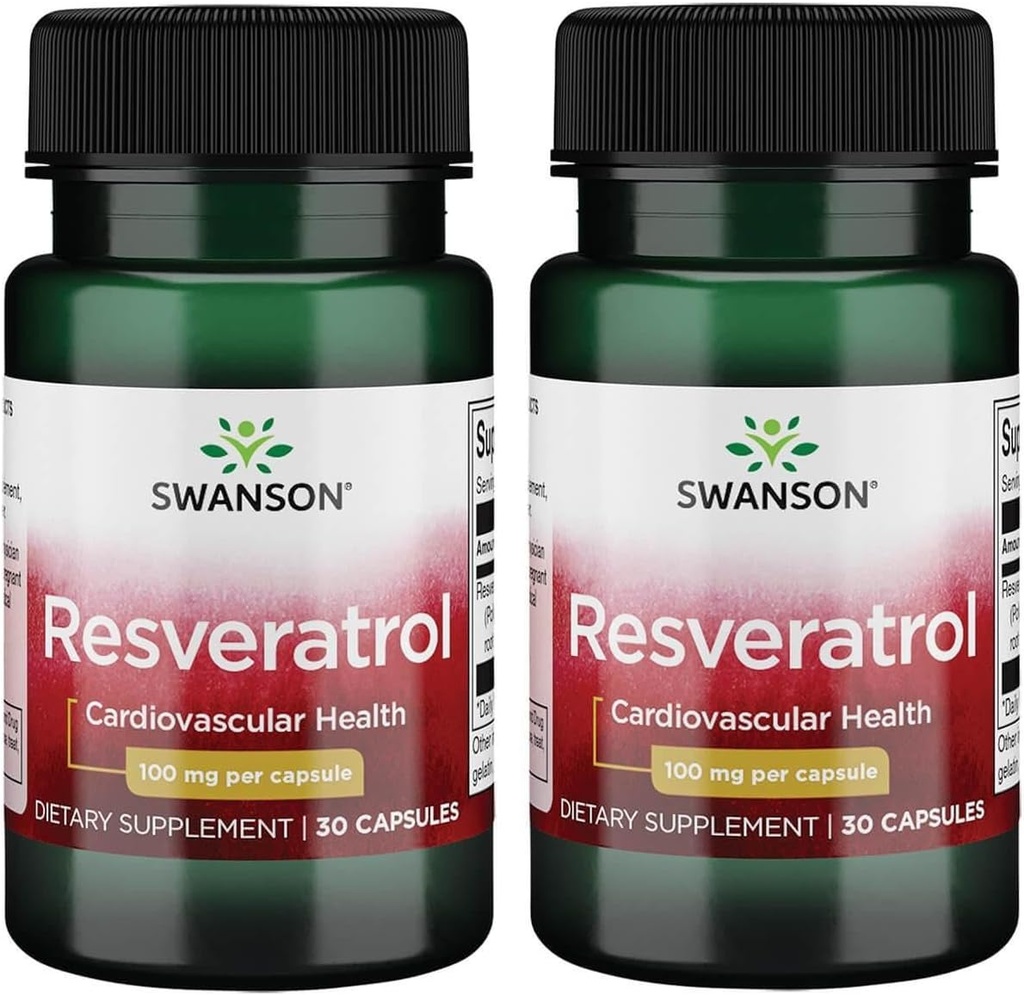 Swanson Resveratrol 100 100 Milligram 30 kapsler (2 pakker)