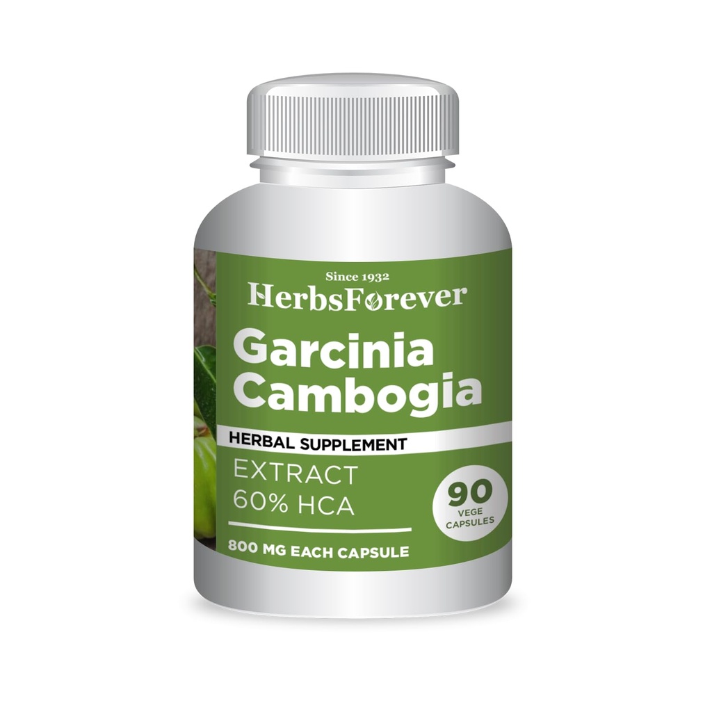 Herbseverly Garcinia Cambogia ekstrakt Supplement 124; Understøtter sund livsstil & Vægt Management