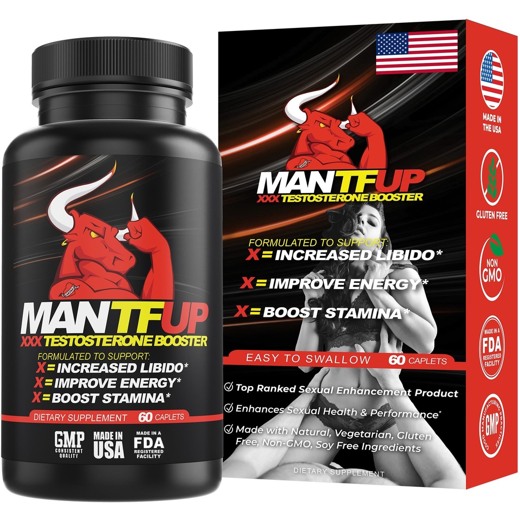MANTFUP Vitality Enhancer for mænd er 124; Fastvirkende Testosteron Booster & Dagligt supplement til støtte Mand sundhed & Libido er 124; Potenciadores de Testosterona er 124; Lavet i USA (1 måned Tilgang, 60 kapsler)