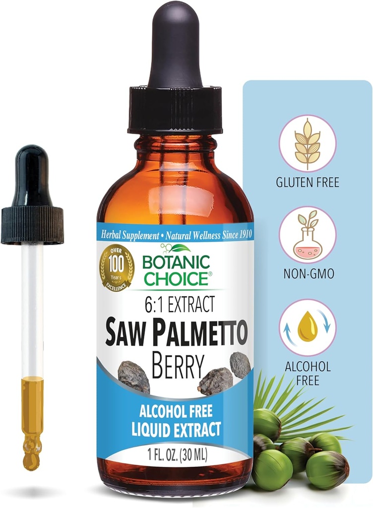 Botanic Choice Saw Palmetto Berry Alkohol Free Liquid Extract, 1 Fluid Ounce