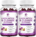Leverrens Detox & Reparation Gummies - Ekstra styrke 14 i 1 Leverstøtte Supplement w / Milk Thistle Silymarin, Mælkebøtte, Artiskok Extract & Elderberry - Ingen sukker, lever sundhed supplement -120 Ct