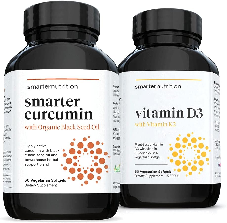 SMARTERNUTRITION Curcumin - Potence and Absorption + Plant- baseret vitamin D3 Immunstøtte med Vegan K2 Complex